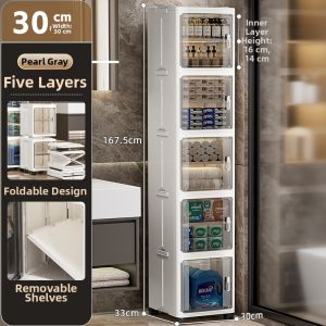 JILI | Slender Multi-level Floor-standing Storage Cabinet