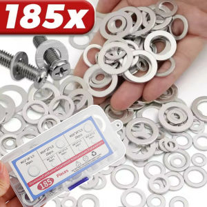 185pcs Car Oil Pan Drain Plug Gasket Set Aluminum Washer Kit for Car Engine Oil Change DIY Maintenance Repair Parts