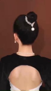 Vòng kẹp tóc đính hạt ngọc tua rua kẹp búi tóc hỗ trợ buộc cao đuôi ngựa tinh tế khí chất cho nữ phong cách Hàn Quốc