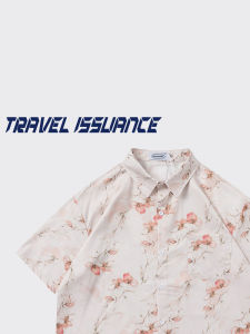 Sweet Style Floral Print Loose Short Sleeve Couples Shirt Travel Issuance Summer Collection Comfortable Fit Mens Casual Shirt
