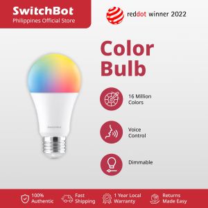 SwitchBot Color Bulb - Smart RGB LED Bulb | 16M Colors | Dimmable | E26 | App & Voice Control