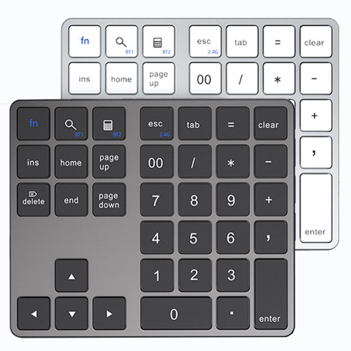 35 Keys Dual Bluetooth Number Keyboard 2.4G Wireless Pad Thin ...