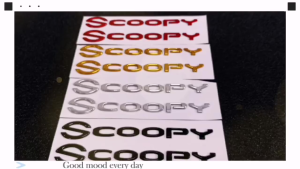 tem scoopy chữ Nổi Logo 3D Chất Liệu Mềm Mại bền màu