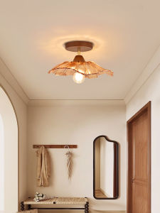 DGY | Vintage Retro Style Wooden Japanese Glass Ceiling Light for Balcony and Hallway