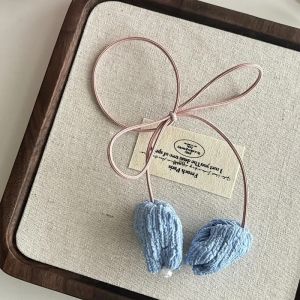 ที่คาดผมดอกทิวลิปแฟชั่นน่ารักสำหรับสาวๆ แบบผูกผม ดีไซน์เรียบหรู ดูสง่างาม สไตล์อินเทอร์เน็ตเซเลเบอร์ ยางรัดผมผูกผมหางม้า