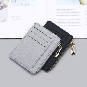 JOLIZEON Oxford Cloth Zipper Card Holder Womens Anti-Magnetic License Driving License Wallet Small Coin Purse Canvas Material