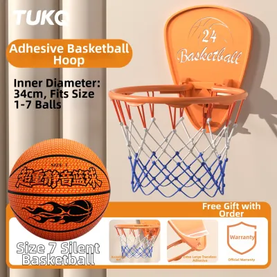 TUKAQI | Holeless Indoor/Outdoor Wall-mounted Portable Mini Basketball Hoop for Kids