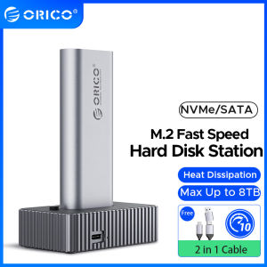 ORICO 2Bay NVMe & SATA cross-giao thức Offline Clone Type-C 10Gbps Ổ đĩa cứng trạm nối cho NVMe M.2 2.5 "3.5" HDD/SSD PC máy tính xách tay
