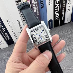 Fashionable Square Quartz Tank Wristwatch Calendar Non-Mechanical Leather Belt Watch Gift for Men And Women Couples