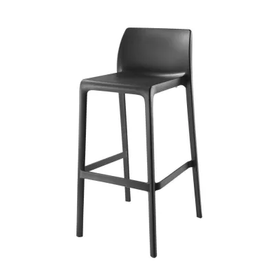 Sleek and Stackable White Bar Stool