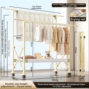 Foldable Extendable Clothes Drying Rack