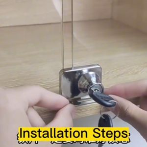 No Drill Glass Door Lock Display Cabinet Lock Single Double Push Sliding Locks for 5-8mm Glass Door