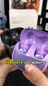 HTC NE15 Headset Bluetooth nirkabel sejati Bluetooth 5.4 pengurangan kebisingan yang dalam masa pakai baterai yang lama headset olahraga tahan air headset gaming latensi rendah Kualitas suara HiFi