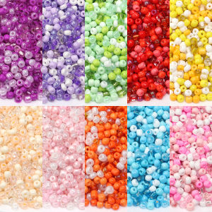 40Grams Round Seed Beads 4mm Opaque Tiny Loose Spacer Beads Glass Beads For DIY Jewelry Making Hande Made Decoration
