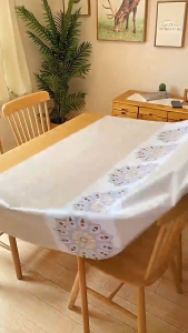 4/6 Seaters PVC Table Cloth Cover Placemat Set Thicken Oil-proof Waterproof Table Mantle Table Decoration Kitchen Accessories