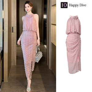 Happy Diva Womens Dresses Pink Dresses Necktie Dresses Chiffon Dresses Work Dresses Hiso Dresses Vintage Dresses Work Dresses Party Dresses Evening Dresses 91200