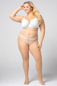 พลัสไซส์ ภาษาโปลิชคํา Queen Charlotte 20d โปร่งแสง Silky ลื่น ถุงน่องเดินทางสําหรับ พลัสไซส์ ผู้หญิงจัดส่งฟรี