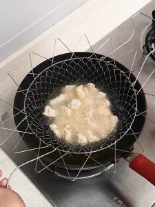 PDM Premium 304 Stainless Steel Foldable Frying Basket Deep Fry Basket Mesh Basket