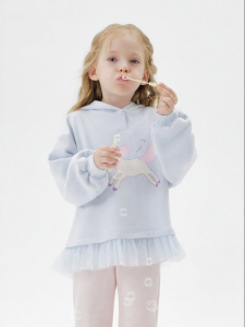 Marc&Janie | Hoodie Sweatshirt with Unicorn Rainbow Mesh for Girls