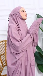 HMM - Mukena Terusan Traveling 2in1 Zaheera Katun Premium Polos