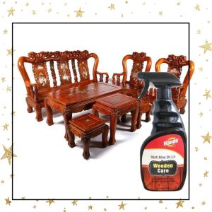 Chai xịt làm sạch và đánh bóng đồ gỗ nội thất gỗ bàn ghế gỗ tủ gỗ sàn gỗ Hando 600ml