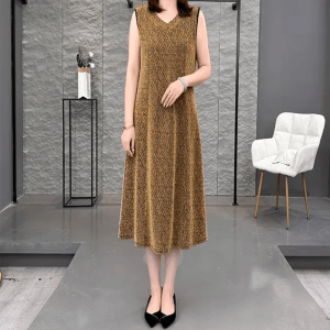 Summer New V-neck Dress Elegant Solid Color Shiner Sleeveless Vest Dress for Women Elegant Slim Fit Slimming Inner Wear Skirt