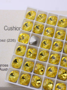 Austrian Crystal Yellow Quartz 226 Gold Plated Diamond Embedded Nail Art Bracelet Necklace Ring Setting Fresh Summer Fashion Jewelry