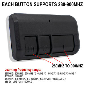 Remote Control Gate Keychain Opener Garage Door 3 in 1 Duplicator 280MHz to 868MHz Clone 310 315 390 433 868 MHz Includes Clip