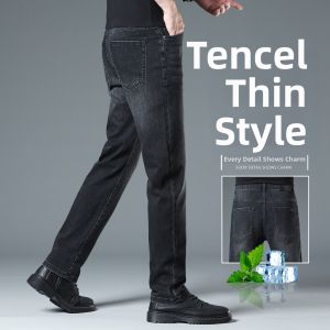 YOU XIN | Slim Fit Straight Casual Summer Lightweight Mens Jeans