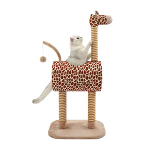 Multifunctional Small Space Cat Tree with Giraffe Cat House zeze
