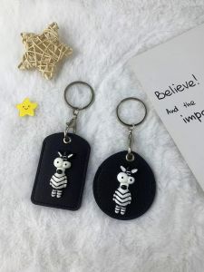 Mini Waterdrop Elevator Card Protective Cover Keychain Integrated Open Mouth Small Rectangle Creative Card Holder Key Cover