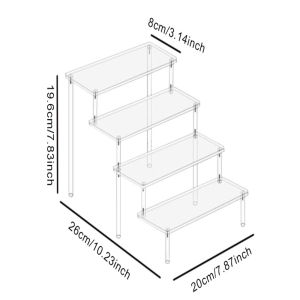 1PC Acrylic Display Stand Riser 1/2/3/4 Tầng Kệ Trong Suốt Để Đựng Bánh Cupcake Nước Hoa Búp Bê Blind Box Storage - Nhựa Trong Suốt