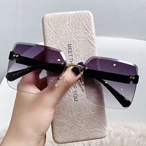 COD❤️ Kacamata Hitam Fashion Wanita Korea Kacamata Oversize Lensa Kotak Kacamata Hitam UV400