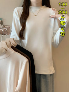 Plus Size Half-Turtleneck Dralon Bottoming Shirt for Women Fall and Winter 2024 New Arrival Plus Size Ladies Loose Long Sleeves Inner Wear Mid-Collar Top T