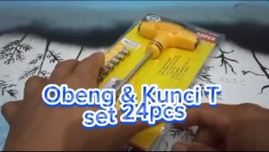 Set Obeng Kunci Sock T 24pcs Screwdriver Handle Bits Sock