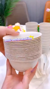 10PCS Straw Plastic Eco-friendly Bowl Fruit Vegetable Bowl Snack Bowl Rice Bowl Kitchen Bowl