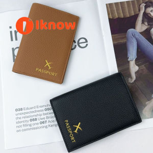 I know First layer cowhide passport bag mens and womens new fashionable thin wallet foldable multifunctional passport clip bag