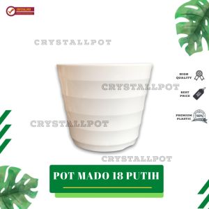 Pot Bunga Tanaman Plastik Lovenia Mado 18 Putih - LOVENIA PM 8018