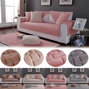 Plush Sofa Cushion Universal Velvet Sofa Mat Elastic Seat Cover Anti-Slip Sofa Protector