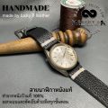 สายนาฬิกา หนังแท้ สีดำ สำหรับ seiko rolex casio handmade วินเทจ ฟรี สปริงบาร์แบบถอดเร็ว บัคเคิลสแตนเลสแท้ lucky8leather. 