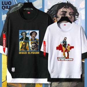 LUOQIU | Áo Thun Hai Mảnh Giả Retro Kỷ Niệm Trò Chơi RPG Tay Ngắn Năm Phân