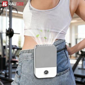 พัดลมพกพาแบบคาดเอว พัดลมพกพาขนาดเล็กแบบแขวนคอ 3 ระดับความแรงลม พัดลมไร้ใบพัดแบบคาดเอวและคอ พัดลมระบายความร้อนแบบ USB แบตเตอรี่ 2000mAh