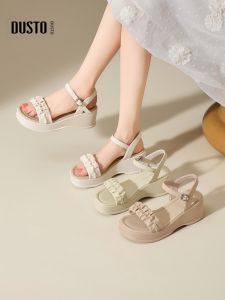 DUSTO | Elevating Thick Sole Wedge Sandals for Petite Women