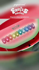 [Vainpot-SG] YOGURT NAIL Fruits Magnet Magnetic Glitter Gel Full Set / 10 Colours HEMA-Free Korean Soak Off Gel Polish