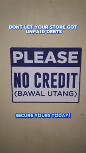 Dsign Please No Credits (BAWAL UTANG) 10x8inches lsignages l sticker l waterproof