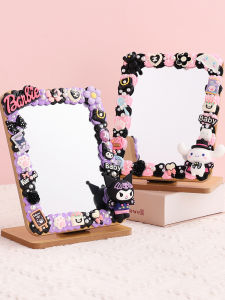 Vòng Tròn Gương Trang Điểm Gấp Gọn Hình Chó Tai Lớn Hoạt Hình Kuroko Làm Từ Bơ Phô Mai Thủ Công Cho Ký Túc Xá Sinh Viên