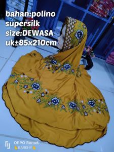 Mukena Polino Silk bukan polino medium Warna Kunyit / Mustard (Harap Tanyakan Stok)