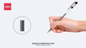 Bút Gel Ngòi 0.5MM DELI 6600S Thân Trong Suốt Nắp Đóng Gài Tiện Lợi