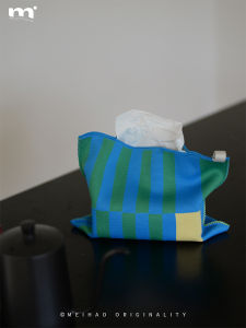 Creative Geometric Knitted Tissue Box Holder Hanging Paper Towel Bag Colorful Napkin Cover Made of Fabric by Mu Ye