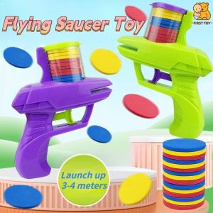 UFO Flying Saucer Toy EVA Soft Flying Disc Fun Launcher Toys Parent-child Outdoor Game Kids Gifts